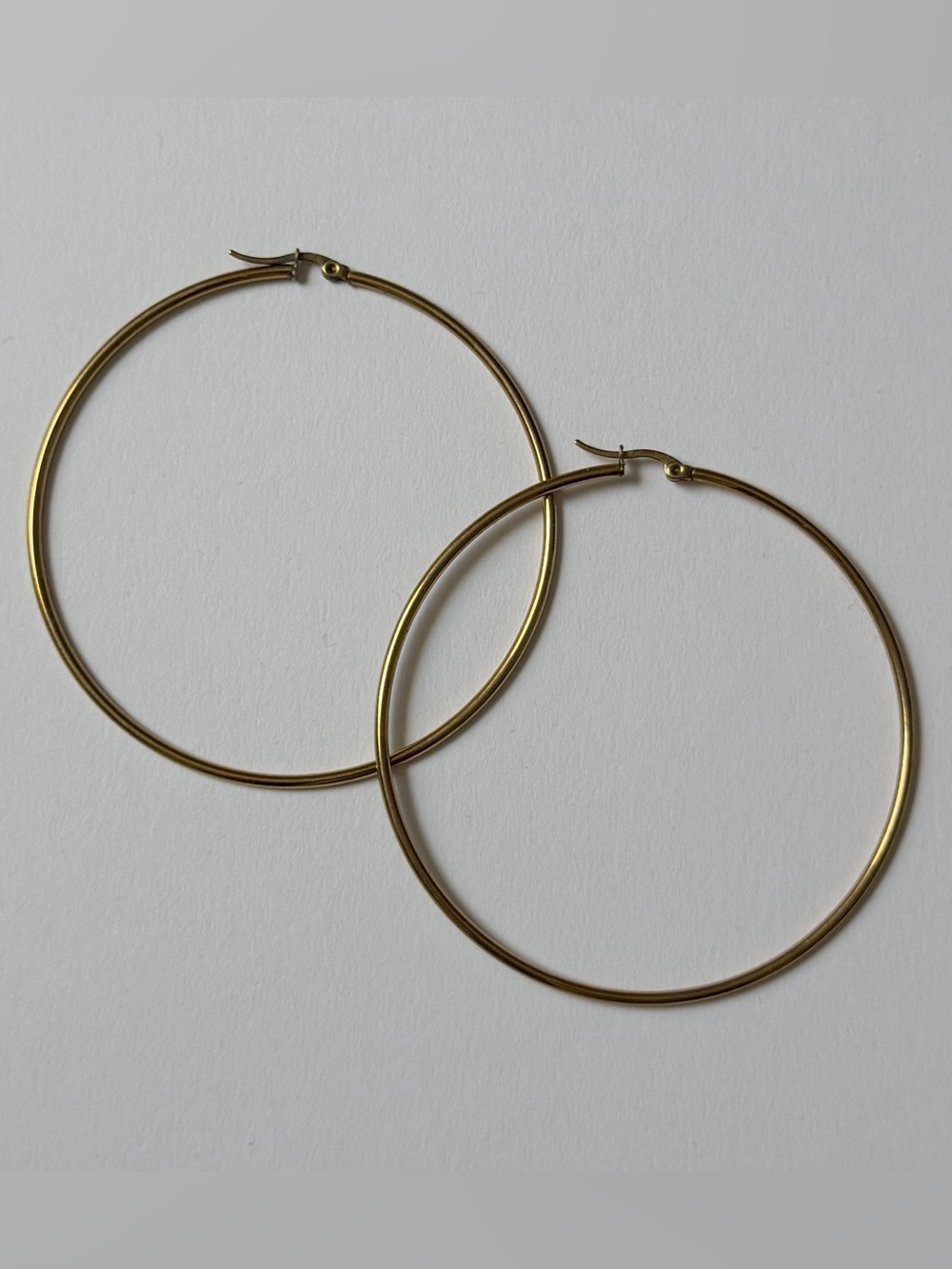gold stainless steel extra large hoop earrings